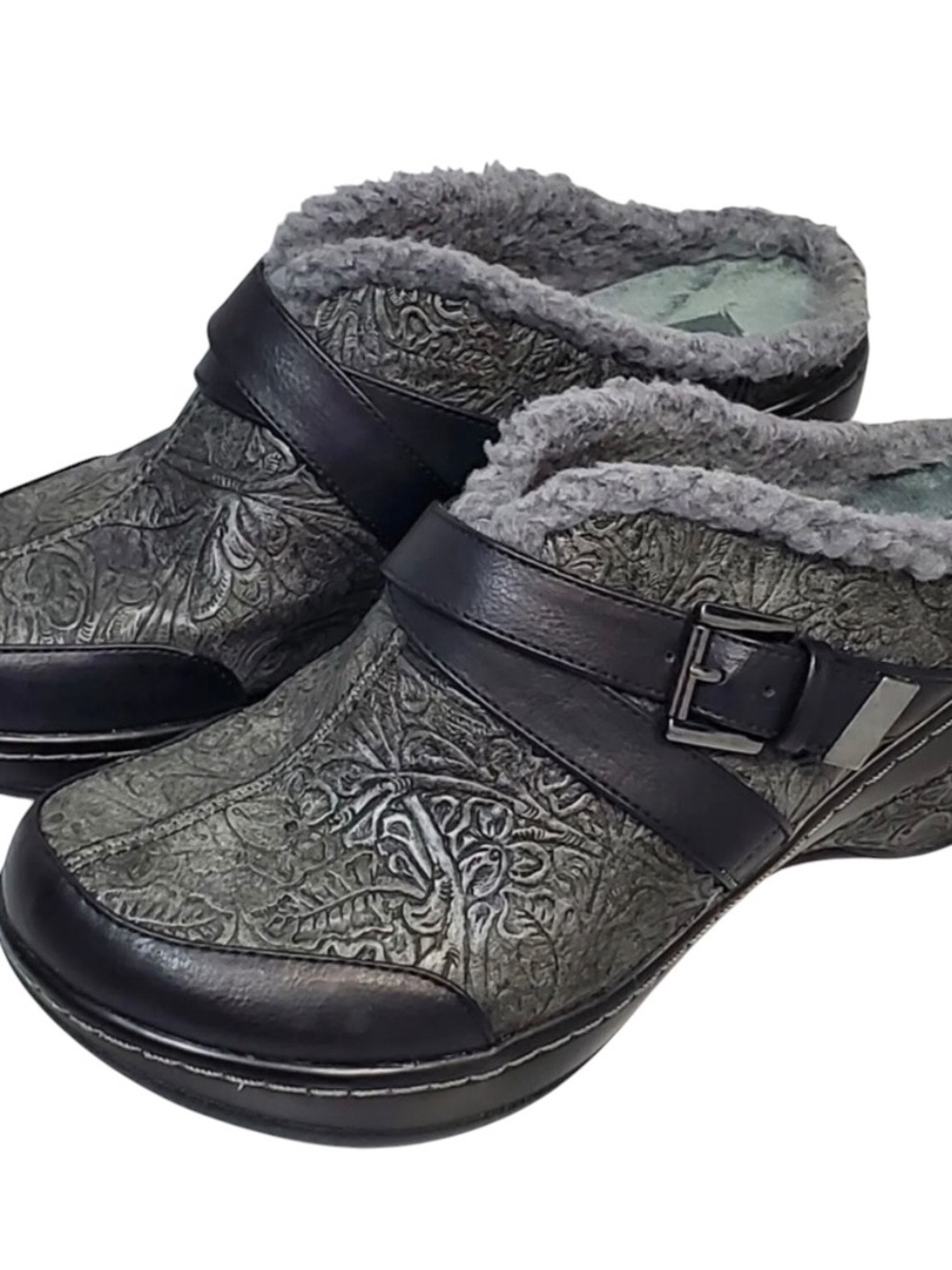 Jambu Sweden Women's Size 9 Faux Fur Clogs Comfort Shoes,
Memory Foam embossed
